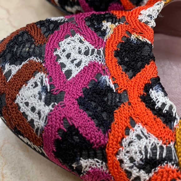 MISSONI FLATS IN CALF LEATHER W/FABRIC UPPER GORGEOUS COLORWAY/PRINT SIZE 38/8 - Picture 8 of 14